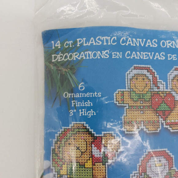 Design Works Plastic Canvas 6 Ornament Kit Opened Package 14 Ct Snowman Holiday - Picture 2 of 11